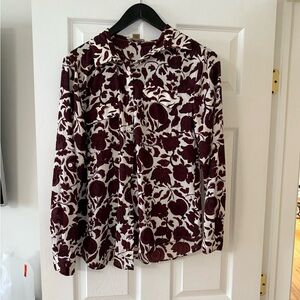 Loft Floral Button Down Shirt